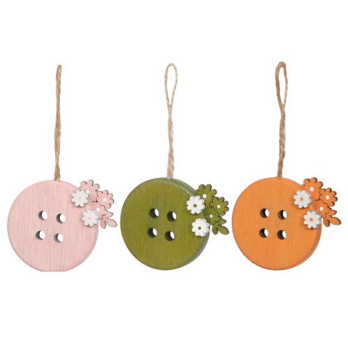 Set of 6 buttons with little flowers